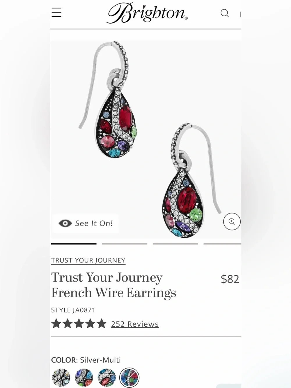 🆕🏷️BRIGHTON VTG+ SLVR SWAROVSKI CRYSTAL ‘TRUST YOUR JOURNEY’ SET! MSRP $265